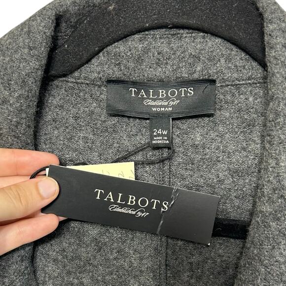 Talbots Boiled Wool Blazer Jacket NWT Women's Sz 24W Gray Timeless Quiet Luxury - Picture 3 of 5